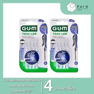 GUM Proxabrush BUT-1312 Portable Interdental Brush 4 Pcs/Pack Cylindrical 0.6 mm (2 Packs)