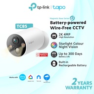 TP-Link 4MP/2K QHD Wire-Free Security CCTV 300 Days Battery Life AI Smart Camera Tapo TC85(C425)