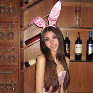 Pink Bunny Girl Headband Headdress Cute Sweet Bunny Ear Hairpin Headband cosplay Halloween Bunny Gir