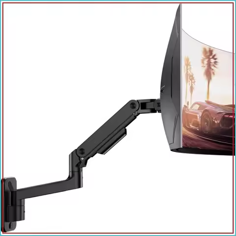Wall Mount Monitor Arm for 17-49 Inch Ultrawide Screens, Heavy Duty Single Mount Holds 44 lbs, Fully