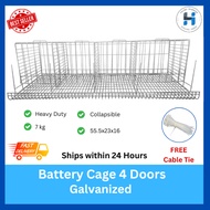 Battery Cage 4 Doors Galvanized / Coated  Red /Breeding /Paitlugan ng manok/Kulungan ng manok