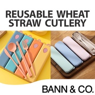 Portable/Reusable Cutlery/Utensil Set (Eco-Friendly Wheat Straw Material)