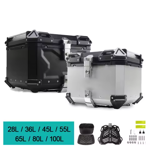 55L 65L 80L 100L Aluminum Motorcycle Rear Luggage Case Universal Motorcycle Tail Box Moto Top Box Ke