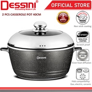 DESSINI ITALY Granite Die Cast Aluminium Non Stick Casserole Pot Bowl Deep Fry Pan Cookware Tool (40