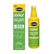 Dr. Scholl’s Odor-X 足部除臭益生菌噴霧 4oz｜即效去腳臭・長效防異味復發｜鞋內除味・恢復足部微生態｜運動出汗/球鞋人士適用