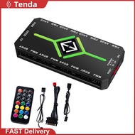 1 To 9 Ports 3 in 1 ARGB Fan HUB Splitter with Remote PWM & ARGB Hub Splitter SATA Power Supply for