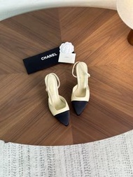CHANEL 涼鞋550 尖頭走秀鞋 黑白拼色