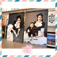 SILK WOOD PRESSED PHOTO FRAME - MIRROR BULB SIZES A4 - A3 - A2 - A1 - A0 LARGE DECORATION - REAL COL