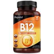 Vitamin B12 (Methylcobalamin) 1000mcg 120 capsules B12 Supplement Energy Metabolism Supplement
