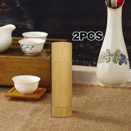 2Pcs Bamboo Empty Lip Gross Container 5g Empty Natural Bamboo Lip Tube Diy Bamboo Container