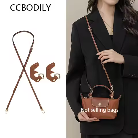Leather Replacement Crossbody Bag Strap For Longchamp Mini Bag Shoulder Strap Without Punching Modif
