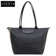 Longchamp Le Pliage City 皮革手提包，女士，黑色 [二手]