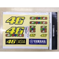 Sticker rossi 46 stiker the doctor set tampal body motor helmet