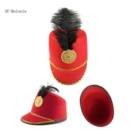【PC】 Vintage Knight Hat Soldier Men Felt Vintage Hat Show Festival Hat with Feather
