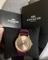 Coach 玫瑰金色，紫羅蘭錶帶~附盒子、紙袋～直接下單限減300