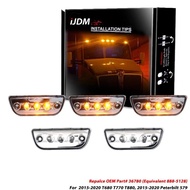 5pc Finish Super Bright Amber yellow Full LED Front Cab Roof Marker Lights For Kenworth T680 T770 T8