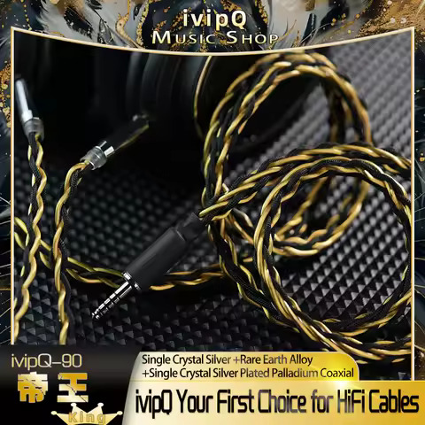 ivipQ-90 King Flagship Home Audio Dedicated HiFi Headphone Upgrade Cable 4.4mm HD800 for Elear Utopi