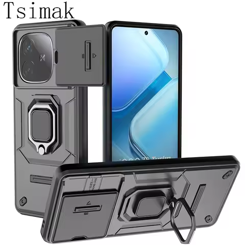 Slide Camera Lens Case For VIVO IQOO Z9 Turbo Shockproof Protect Holder Back Coque for Vivo IQOO Z9 