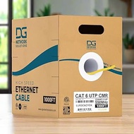 DG Cat6 Riser (CMR), 1000FT, Unshielded, 23AWG, Solid Bare Copper, Up to 10Gb Speeds, No Spline, Fas