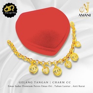 Gelang Tangan Candy Charm Amani Jewellery Cop 916 Persis Emas Ori | Gold Plated Bracelet Wanita