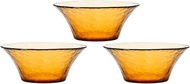 Aderia F-71385 Glass Bowl, Amber, Up to 5.7 x 2.4 inches (14.5 x 6 cm), Rimlet, Smart Set of 3, Made