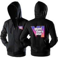 GTA VI / GTA 6 Adult Zipper Hoodie Jacket - Grands Theft Auto VI Unisex Adult Sweater Jacket