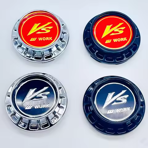 4pcs 67mm 3D Car Emblem Wheel Center Hub Cap Rim 45mm VS W work badge Covers Decoration Refit Creati