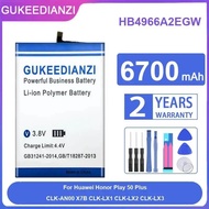 Mobile Phone Battery HB4966A2EGW 6700mAh For Huawei Honor Play 50 Plus Clk-AN00 X7B Clk-LX1 Clk-LX2 