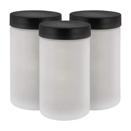 Pack of 3-8 ounce solution cups with lids; Cups Fit the Belloccio Model G11 Metal Turbine Spray Tann