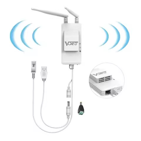 VONETS 5GHz WiFi Bridge/Router/Repeater WiFi to Ethernet Adapter for DVR IoT IP Camera Monitor Video