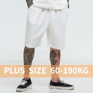 【Plus Size】9XL Men Big Summer Oversize Elastic Waist Casual Flax Bermuda Male Beach Linen Shorts 6XL