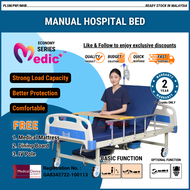 MEDICS Manual Hospital Bed 2 Function with Mattress - Katil Hospital Adjustable Murah, Medical Bed, Nursing Bed
