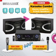 DYNAMAX KS808 Home Karaoke Set Karaoke System 8 inch Karaoke Speakers , Amplifier, 1 pc Microphone , Speaker Cable