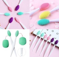 Miine ® Facial Cleanser Face Skin Cleaner Silicone Blackhead Remover Brush 雙面硅膠長柄洗鼻刷去黑頭刷 清潔鼻翼粉刺洗臉刷 現