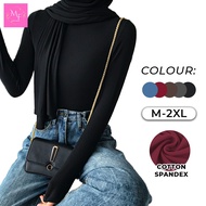 [MF] Baju Turtleneck Slim Fit Wanita Lengan Panjang Plain Stretchable Top Korean Style Casual Daily 