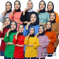 Women's long-sleeved t-shirts 7/ 8 ML XL XXL distro hayylik plain Javanese t-shirts