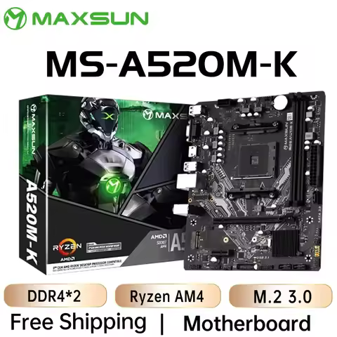 MAXSUN Gaming Motherboard AMD A520M-K Support RAM DDR4 M.2 USB3.2 STAT3.0 Ryzen R3 R5 Desktop AM4 CP