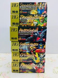 有POST有貨！要貨請按出價！看內文！6盒 全新  初版 Bandai 1/100 HG 機動武鬥傳 模型： Shing 閃光高達 / Dragon 龍高達 / Master 東方不敗 / Maste