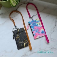 SG🇸🇬Marble Zip PU Cardholder With Soft Lanyard Set (3 prints)