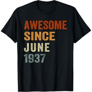 Men's cotton T-shirt Retro Awesome Since June 1937 89 Years Old 89th Birthday T-Shirt