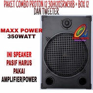 PAKET COMBO Speaker 12 Inch Proton 12 38B+ Box 12& Tweeter Cobra +Siku