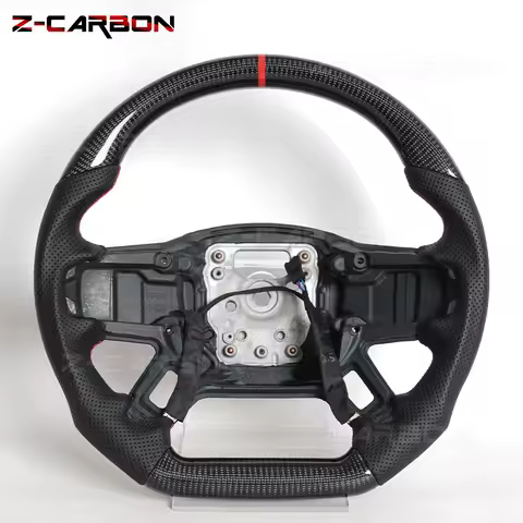 Real Carbon Fiber Steering Wheel Fit for Land Rover Defender 90 L663 2020+ Perforated Leather Sport 