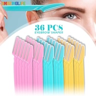 36/6Pcs Portable Eyebrow Trimmer Razor Face Stainless Steel Blade Shaver Woman Eye Brow Epilation Ha