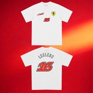 【in stock】Baju Perlumbaan F1 2026 Pasukan Ferrari T-Shirt Lengan Pendek Leclerc No. 16, Hamilton No.