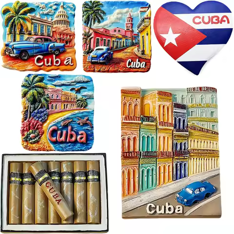 Cuba Havana Fridge Magnets Message Board Decorative North America Travel Souvenir Cigar Refrigerator