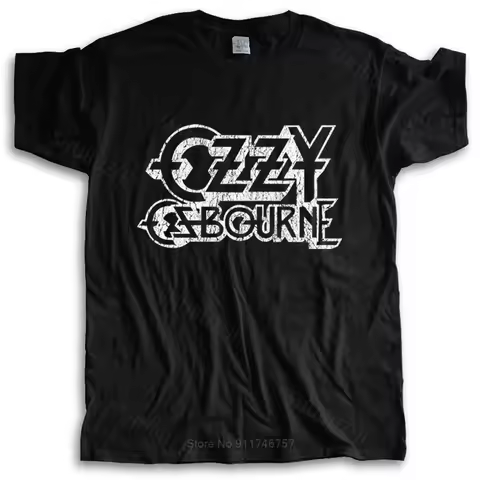 Tshirt men summer top tees Ozzy Osbourne 'Vintage Logo' T-Shirt Summer Paried T Shirts new fashion t