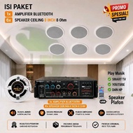 PREMIUM Ceiling AUDIO PACKAGE "ss 6 PEETO Ceiling Speakers 8 Inch 8 Ohm + Bluetooth Amplifier