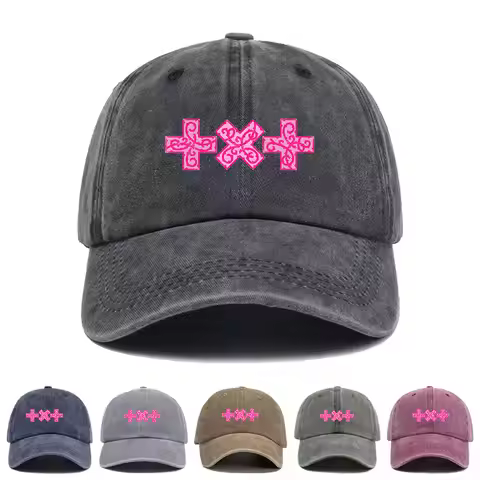 Kpop TXT New Album 7TH YEAR Baseball Cap YEONJUN MOA Washed Printed Trucker Style Unisex Cotton Stre