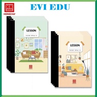 A4 Lesson Hong Ha cardboard notebook with horizontal striped spine and margins 4603 / 4604