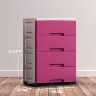 Rak Penyimpanan 4 Laci Organizer Snack & Kosmetik Meja Bedside Minimalis